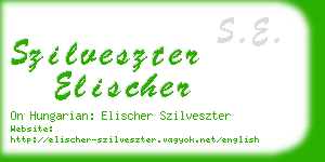 szilveszter elischer business card